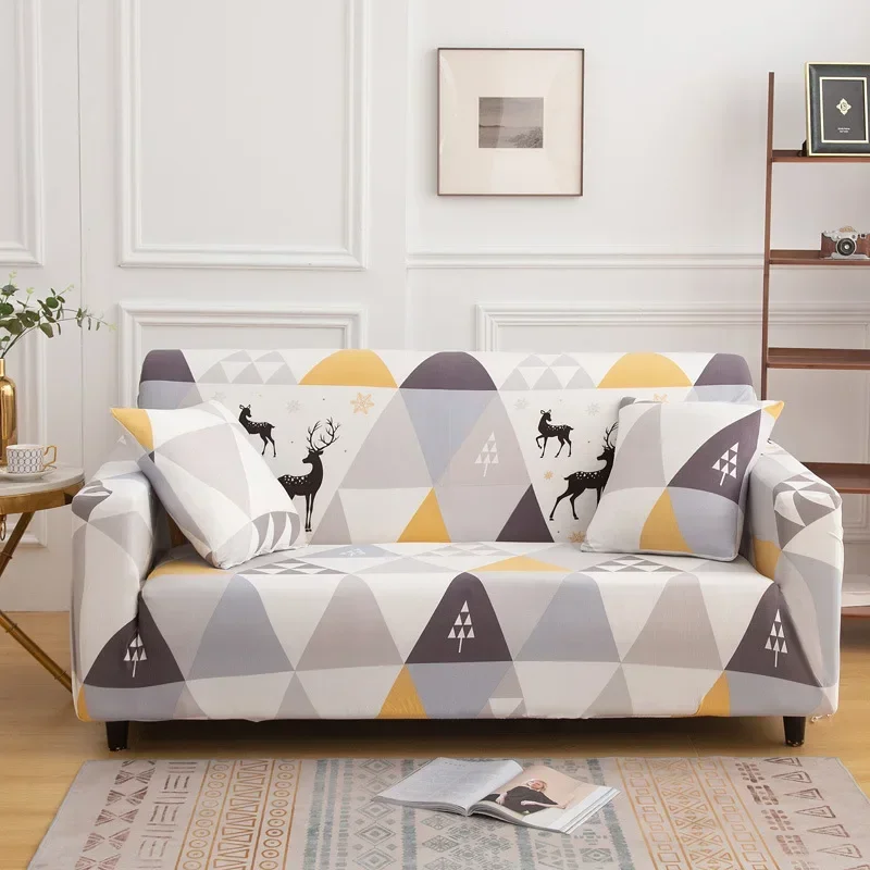 New printed full coverage sofa cover, dustproof and elastic sofa cover, living room sofa cover