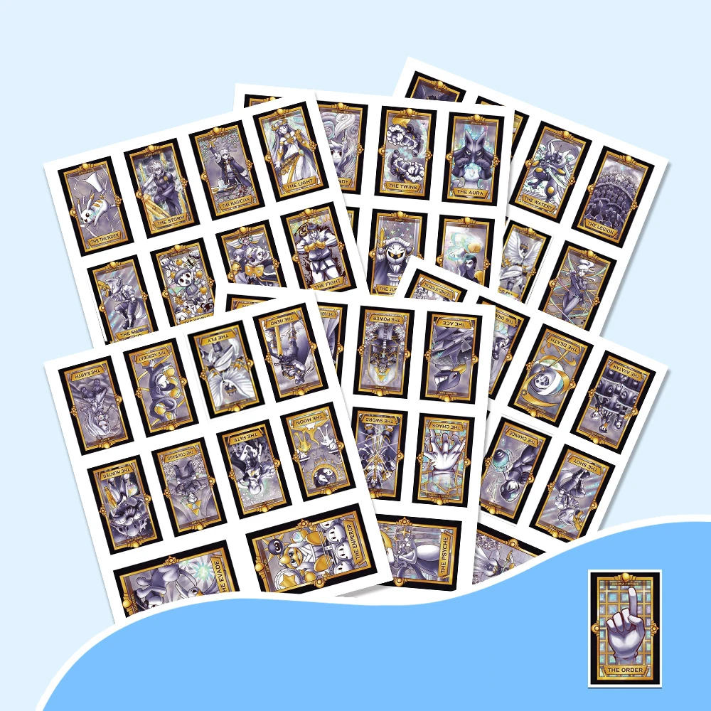 10/30/60pcs Cool Anime Cartoon Tarot Kaart Stickers Waterdichte Graffiti DIY Notebook Bagage Telefoon Auto Creatieve decoratie Decals