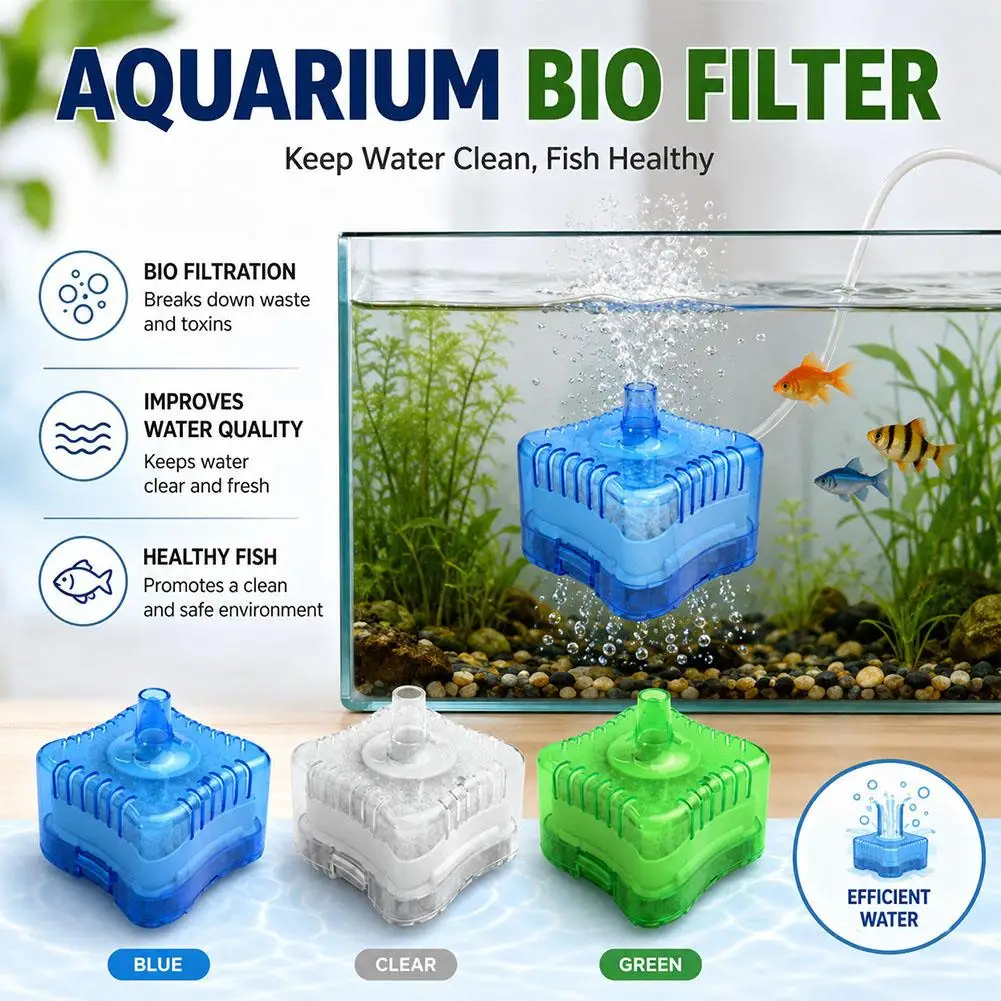 Water Fairy Mini Biochemical Fish Tank Filter Anti-Air Lift Chlorine Dynamic Aquarium Water Purification System
