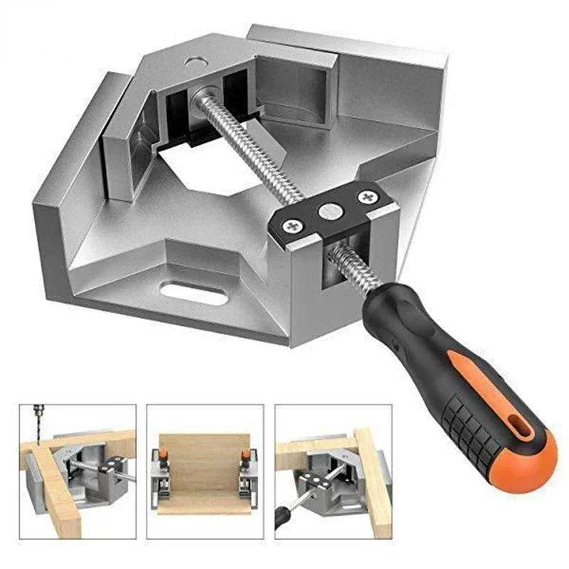 

T Adjustable 90 Degree Right Angle Clip Clamp Picture Frame Corner Fixing Clip Aluminum Right-angle Woodworking Hand Tools