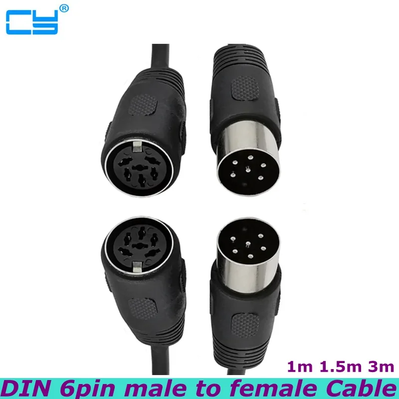 High Quality DIN 6pin Male to Female Audio and Video Cable S-Terminal Midi 6pin for Audio Microphone Guitar Cable 3m 1m 1.5m