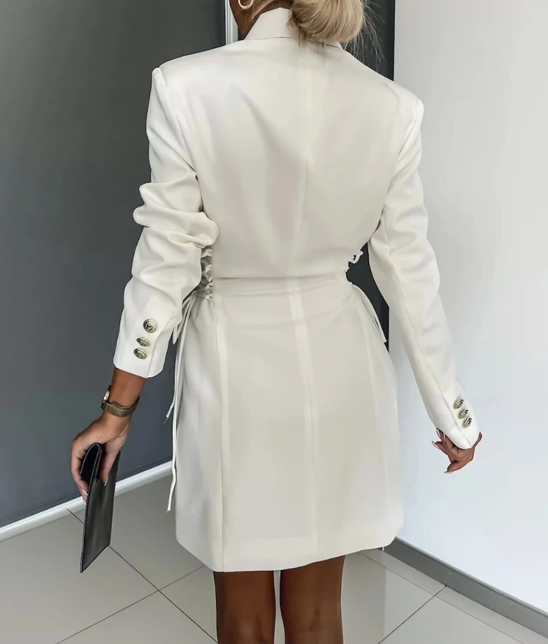 Double Breasted Lace Up Fashionable and Elegant Commuter Dress 2023 New Hot Selling Fashion Women's Dress