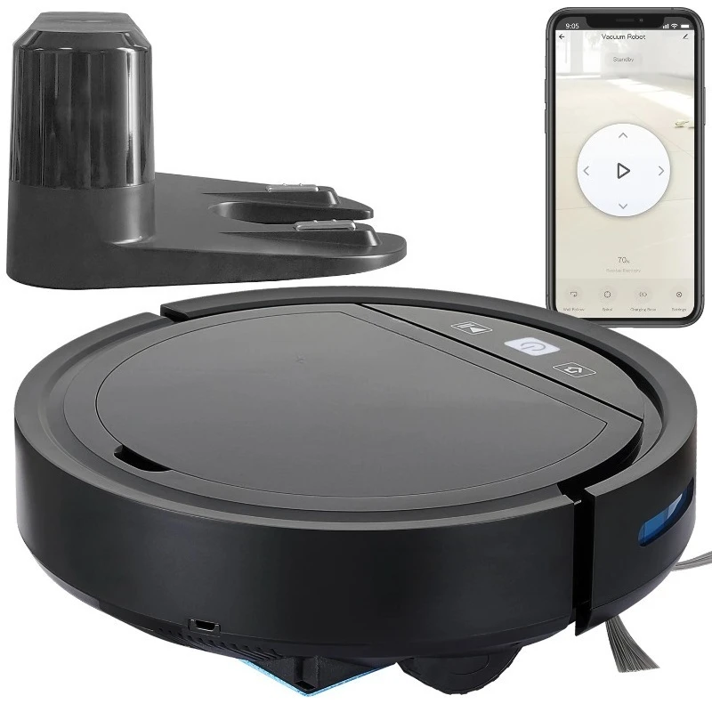 

Wi-Fi Connectivity Works With Alexa Google Assistant Connected by Phone App Robotic Robot Vacuum Cleaner