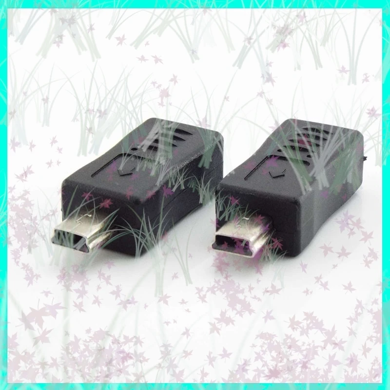 Portátil Micro USB hembra a Mini USB macho enchufe Jack 5Pin adaptador conector cargador convertidor negro teclado conversión enchufe E3