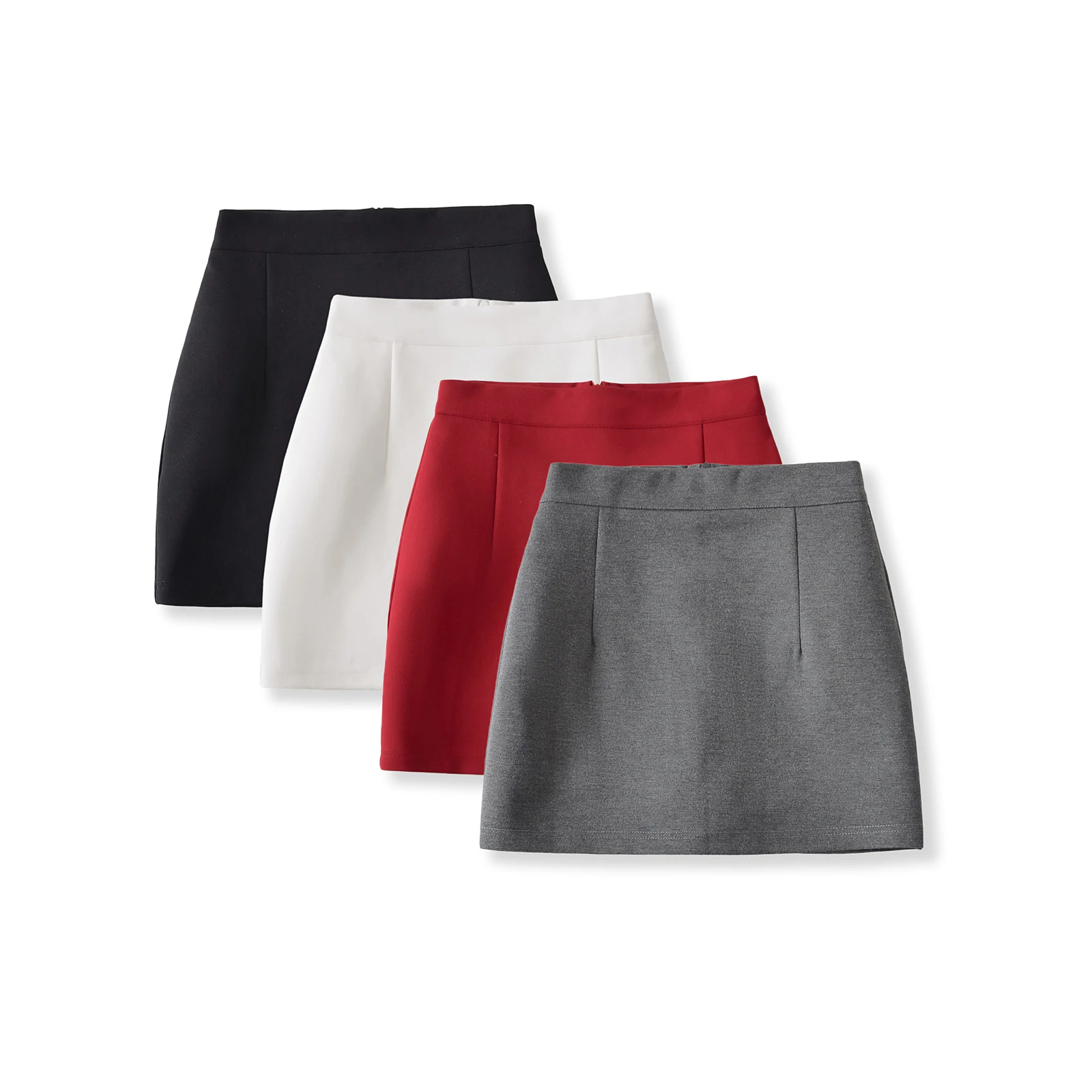 Miniröcke für Bürodame, figurbetonte Röcke für Damen, elegant, kausal, solide Röcke mit hoher Taille, figurbetonte Röcke für Damen mit Shorts