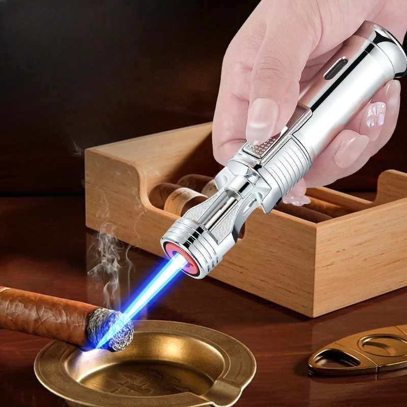 Windproof Straight-through Lighter High-temperature Welding Gun Spray Gun Multi-function Wine Opener Outdoor Barbecue Igniter