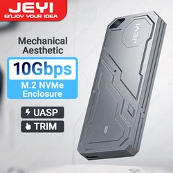 JEYI M.2 2280 NVMe SSD Enclosure RTL9210 Chip Support USB 3.2 10G UASP Trim External Hard Drive Case With Mecha Aluminum Shell