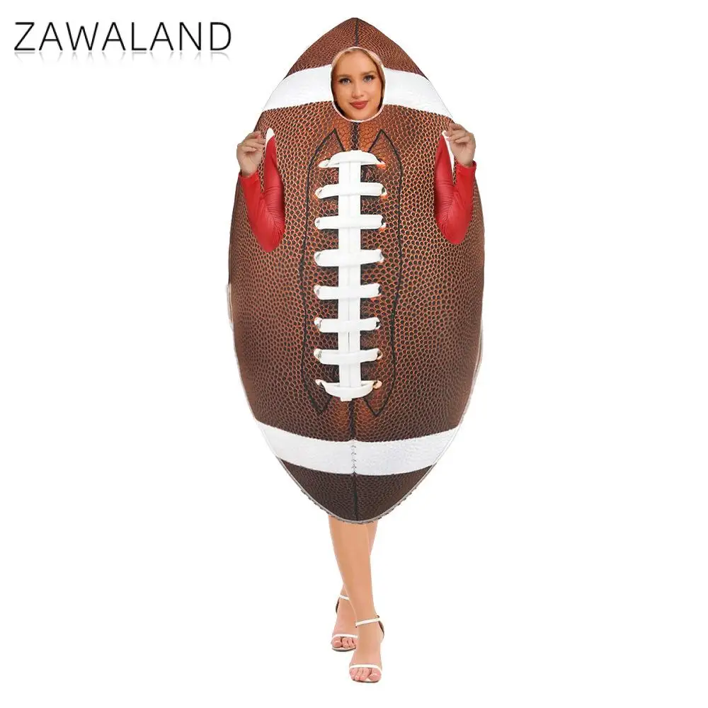 

Zawaland Rugby Cosplay Costume Adult Carnival Purim Fancy Outfit 3D Print Party Clothes Holiday Disguise Wear 141x84cm Christmas