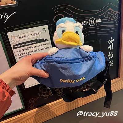 Disney Donald Duck Lotso Bear Aliens C54671 Anime Chest Bags Cartoon Shoulder Waist Bag Casual Tote Storage Unisex Gift