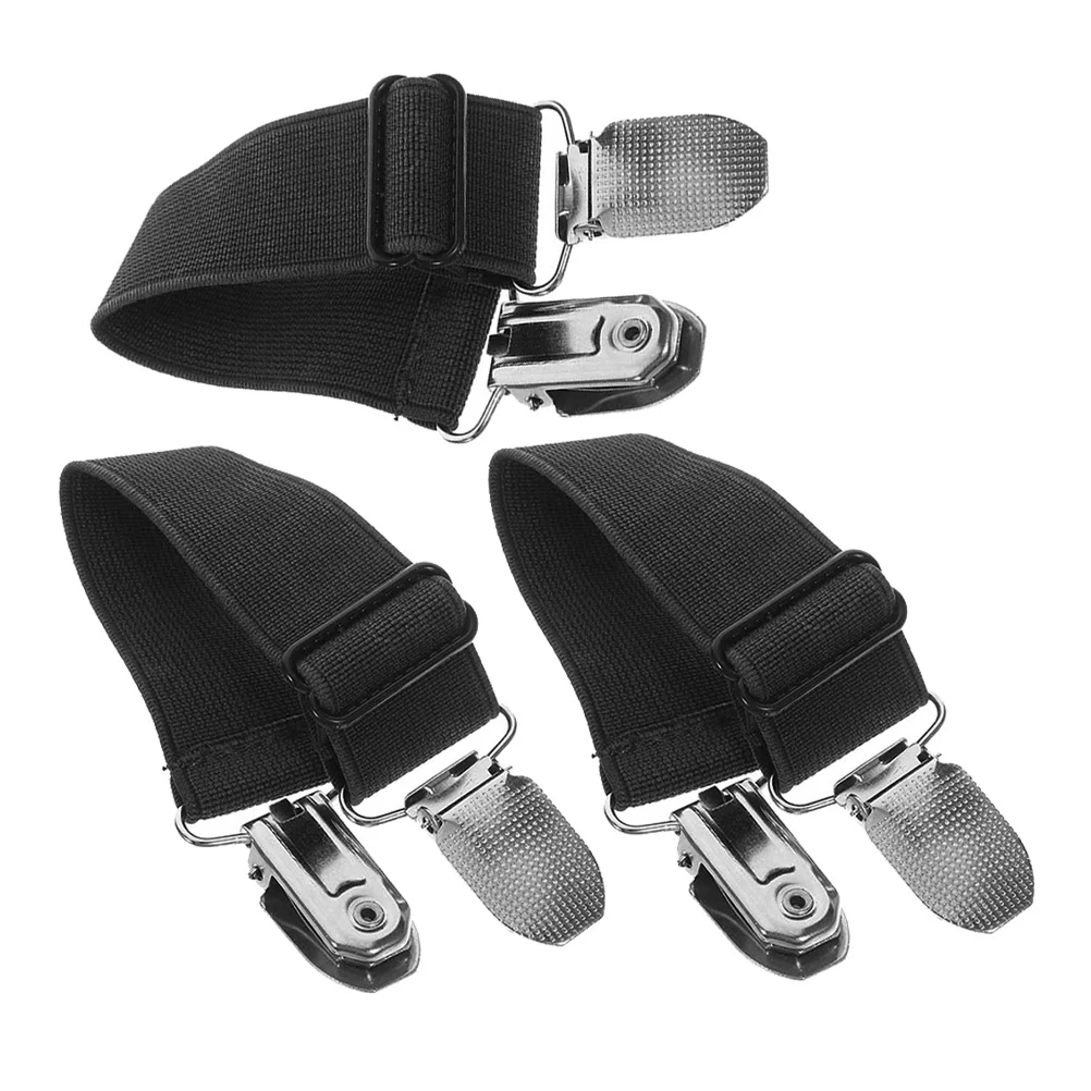 

3Pcs Elastic Pant Leg Clips Adjustable Windproof Waterproof for Motorcycle Cycling Snow Riding Boot Straps Clip Holders