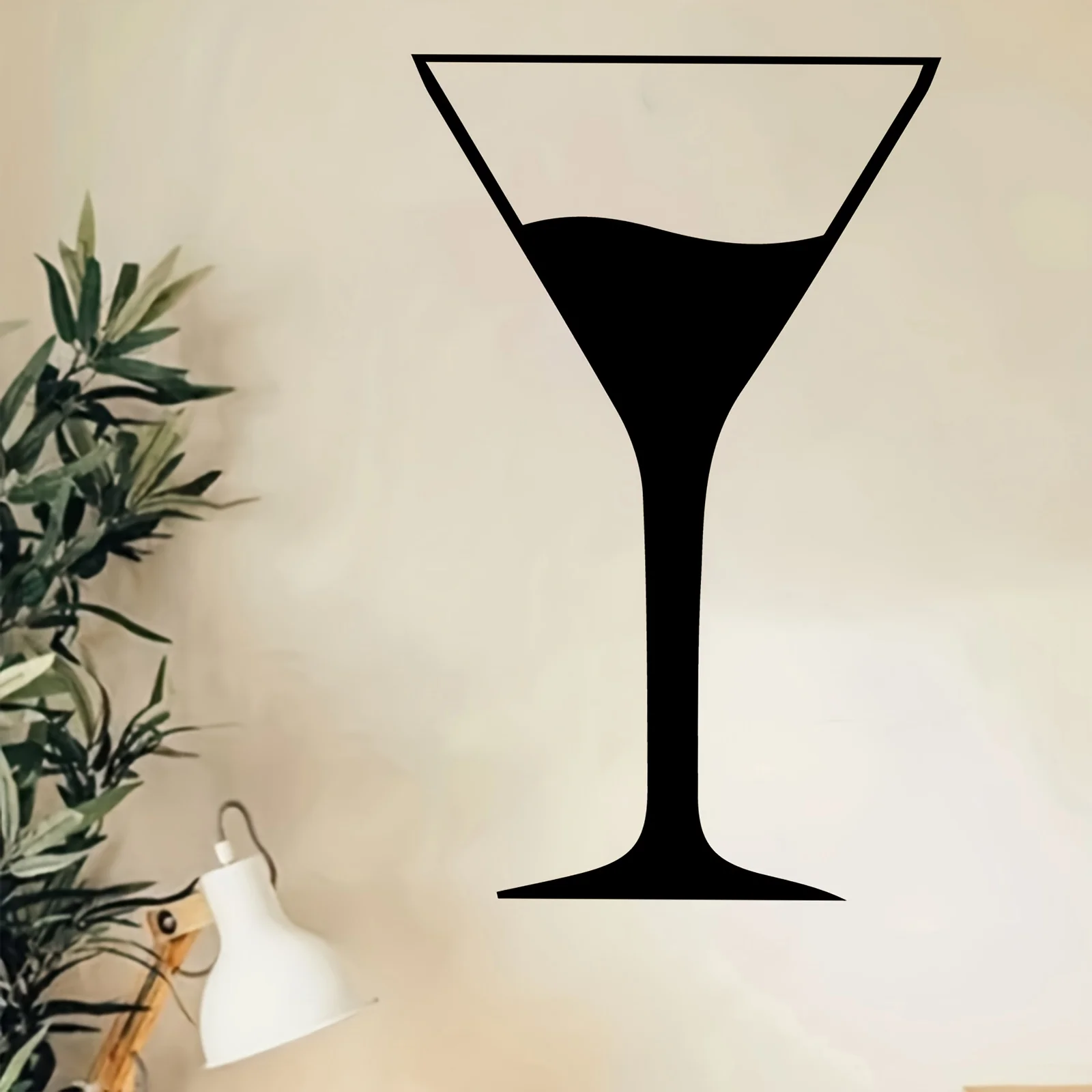Stylish Martini Glass Metal Wall  Cocktail Culture Mural Powder-Coated Indoor Outdoor Home Bar Decor Housewarming New Year Gift