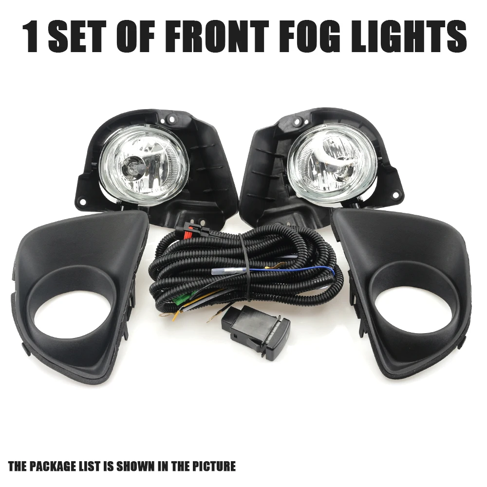 Front Bumper Fog Lamp Upgrade Kit FOR Mazda Demio 2 2007 2008 2009 Version Additional Foglight Set Switch + Wiring