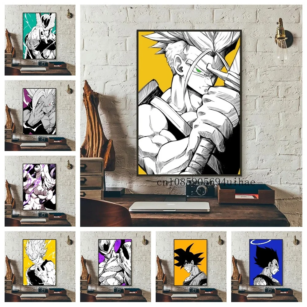 

Dragon Ball Decorative Canvas Painting Super Saiyan Goku Gohan Vegeta Japanese Anime Hanging Picture Living Room Bedside Mural