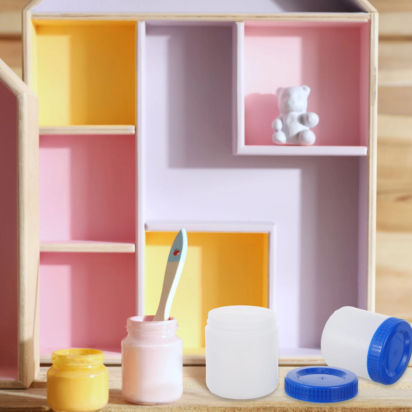

3pcs Plastic Storage Can Thickened Sealing Bottle Lid Paint Tea Snacks Dispensing Container Reusable Liquid Sealing
