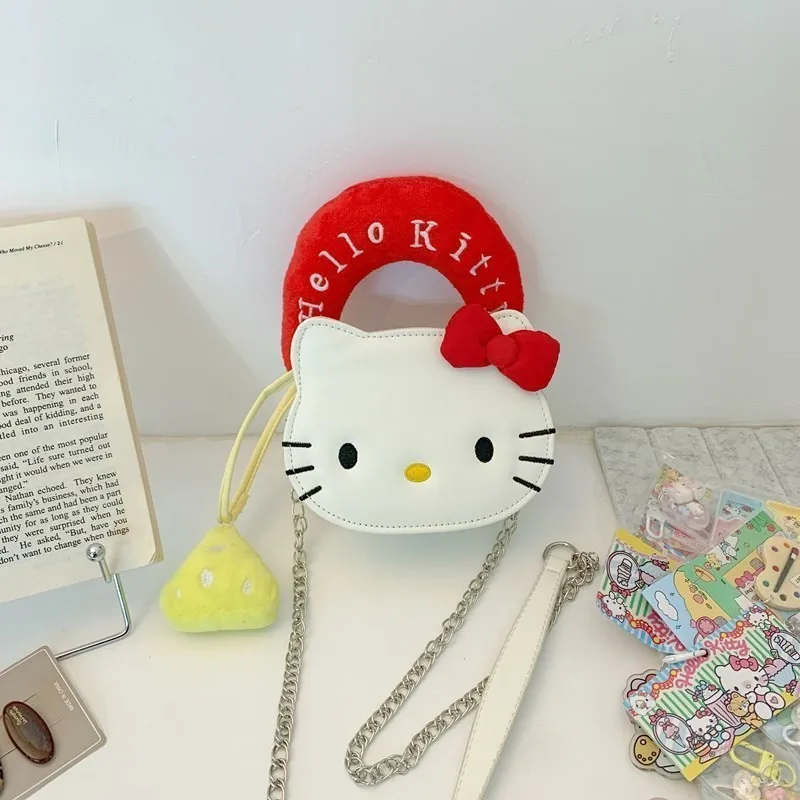Anime Hello Kitty Bow Bag Fashion Cute Girl Handbag Sweet Cartoon Women Cross-body Tote Bag Coin Purse Organizer Kuromi Melody - view 5