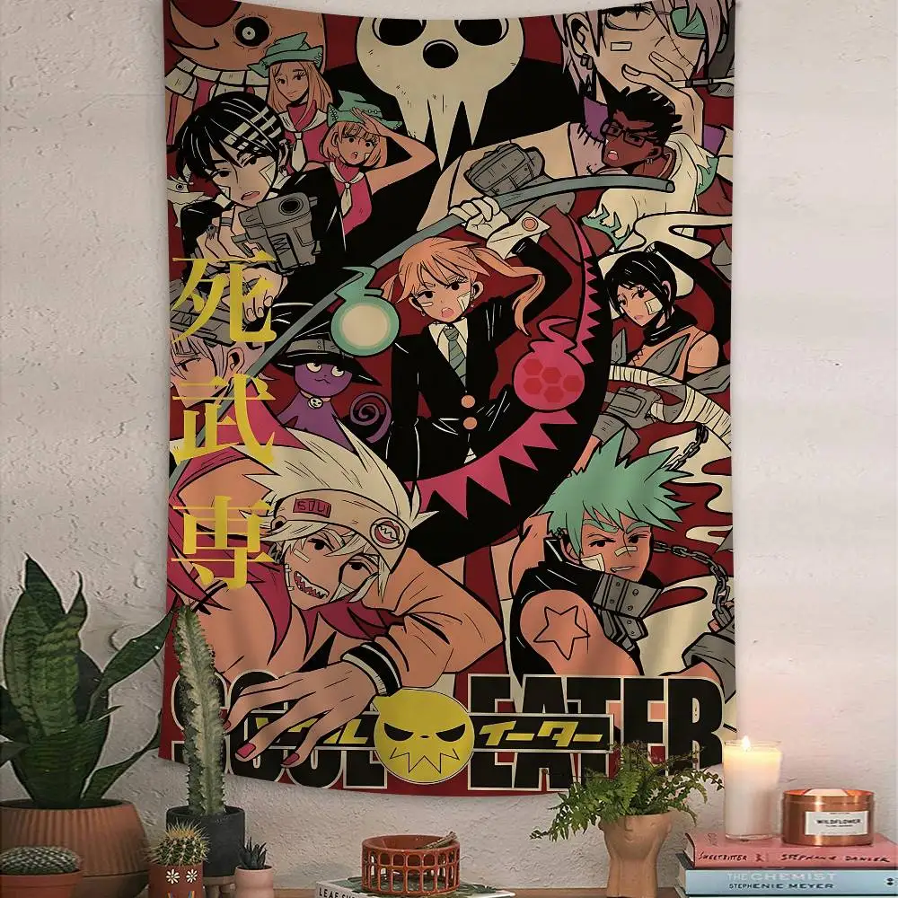 

Classic Anime Soul Eater Colorful Tapestry Wall Hanging Bohemian Wall Tapestries Mandala Wall Hanging Sheets