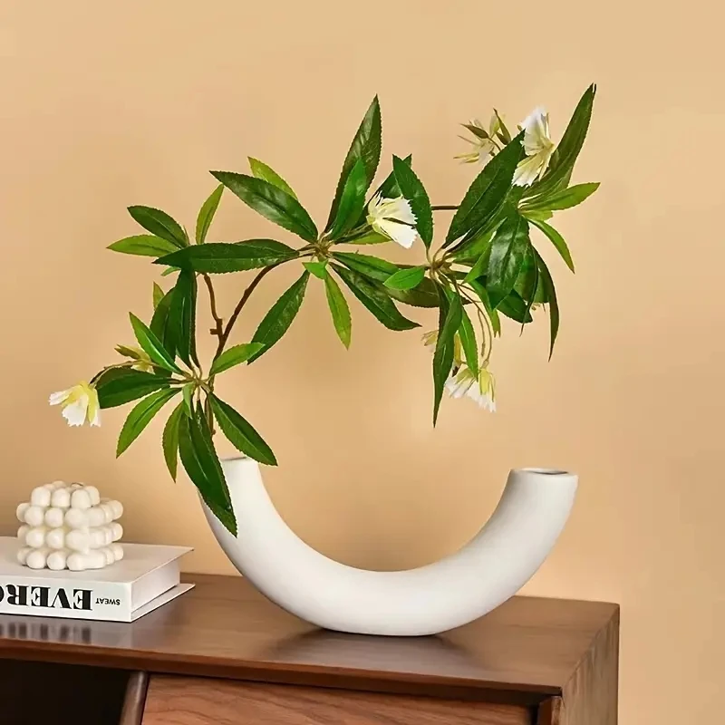 Neue bezaubernde Halbmondvase, kreatives Design, Dekoration, einfache weiße, umweltfreundliche Vase, Heimdekoration