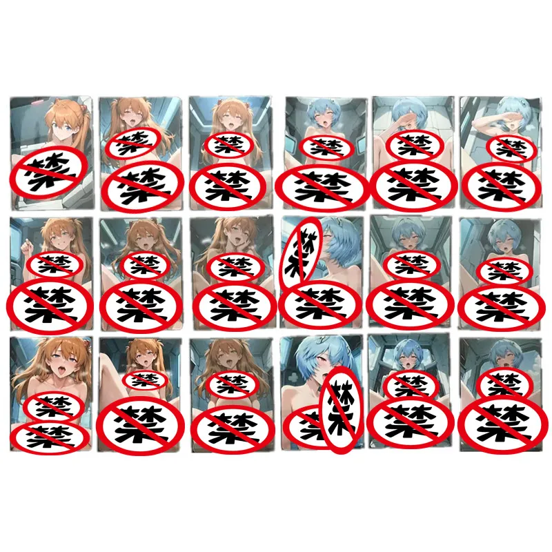 

18pcs/set Sexy Cards Evangelion Asuka Ayanami Rei Anime EVA Goddess Nude Cards Mechanical Gundam Games Toy Gift Collection Card