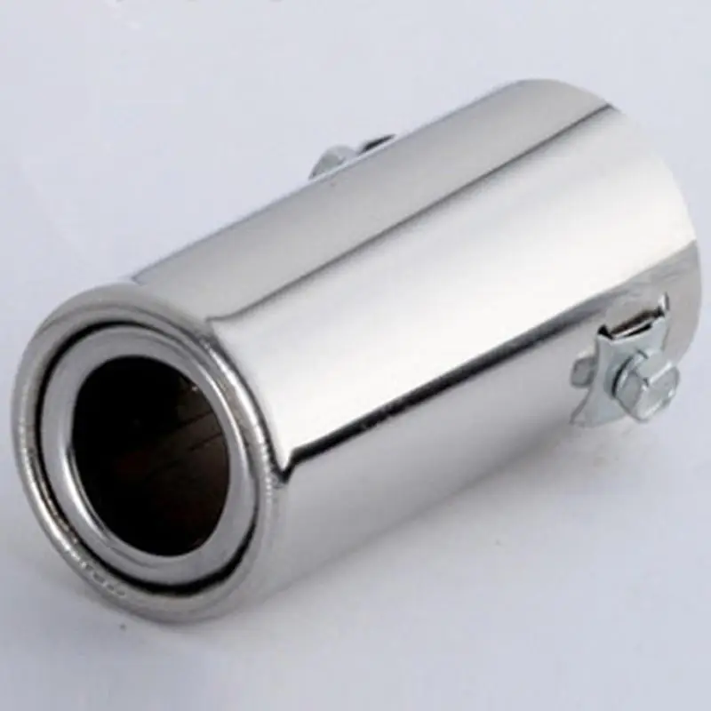 

1PC Car Auto Vehicle Chrome Exhaust Pipe Tip Muffler Steel Stainless Trim Tail Tube Exhaust Systems Motorcycle Liner Accessories