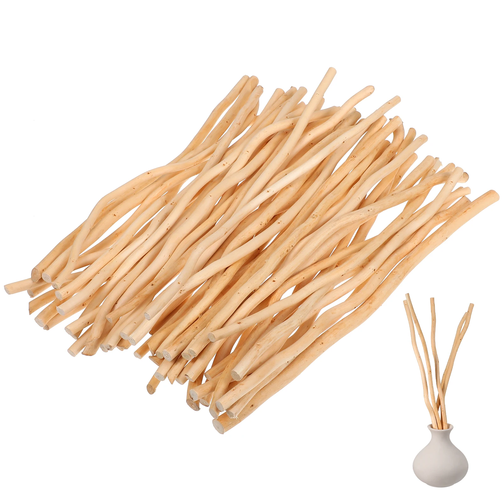 50 Pcs Log Tree Branch Decoration Sticks Wood Artificial DIY Crafts Making Accessories Twigs Hardwood Vivid