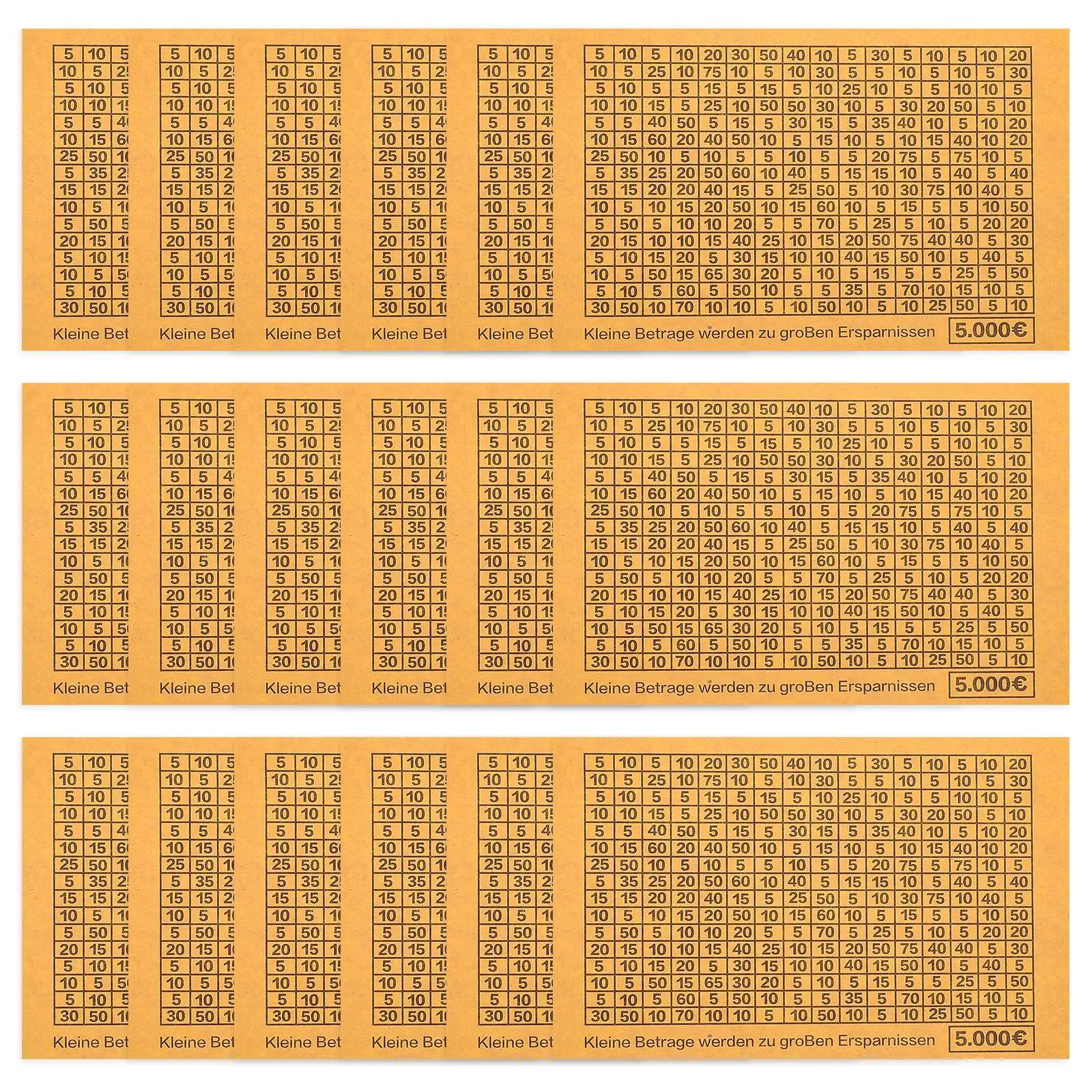 

20 Sheets Piggy Bank Stickers Savings Goal Number Boxed Light Brown Paper Adhesive Target