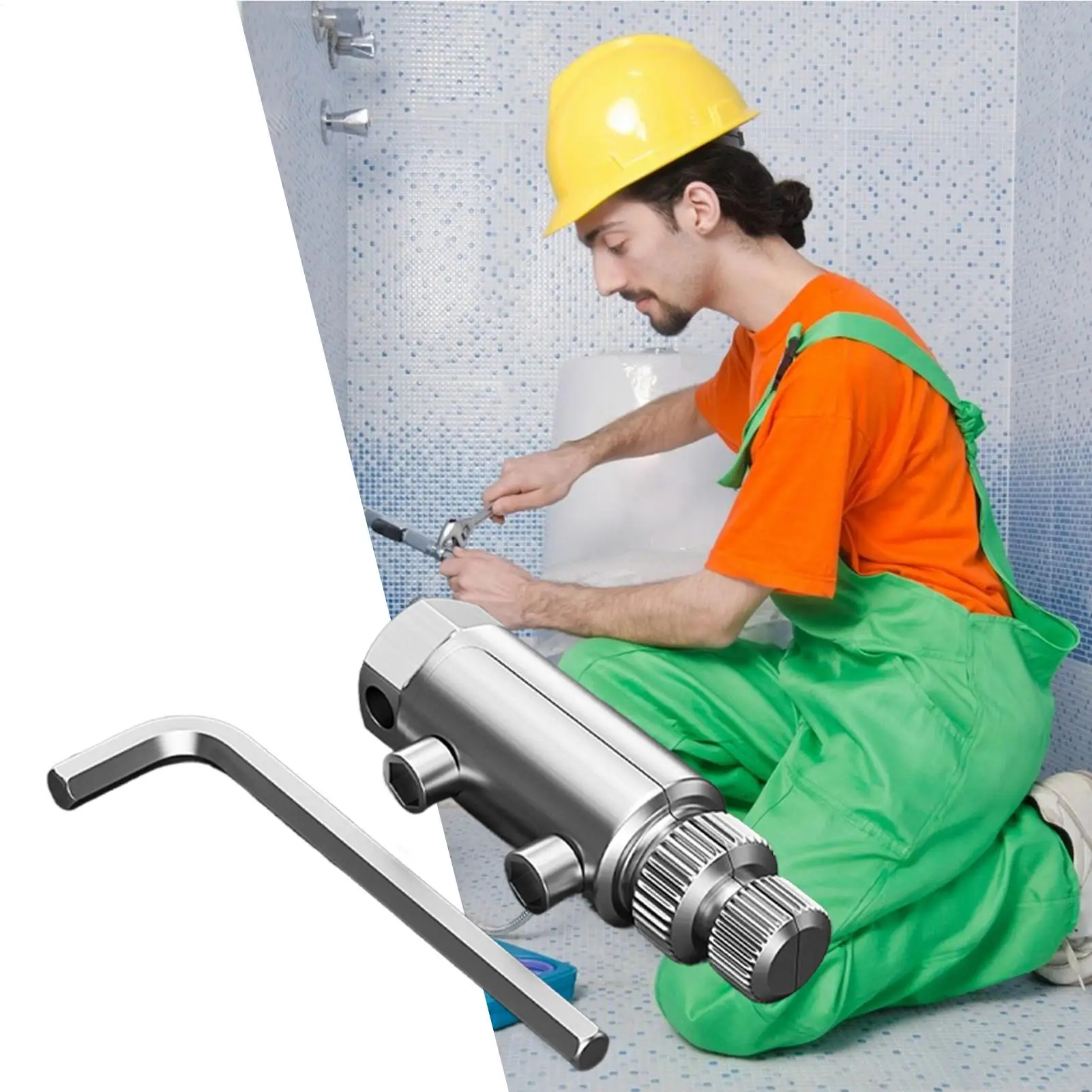 Extractor de cables rotos de acero al carbono, herramientas de roscado, removedor de tornillos de grifo, reparación de válvula angular de grifo de agua para Extractor de pernos de 4/6 puntos