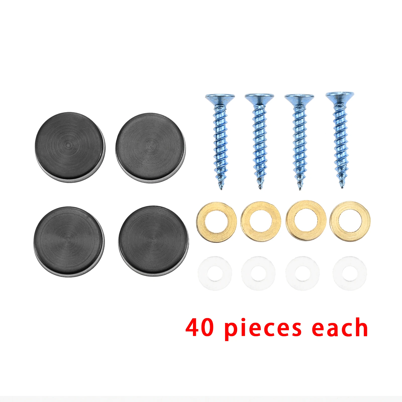 40Sets 16mm Thicken Mirror Nails With Decorative Caps Covers Mirror Screws Black Suitable For Indoor Outdoor Glass Cabinet