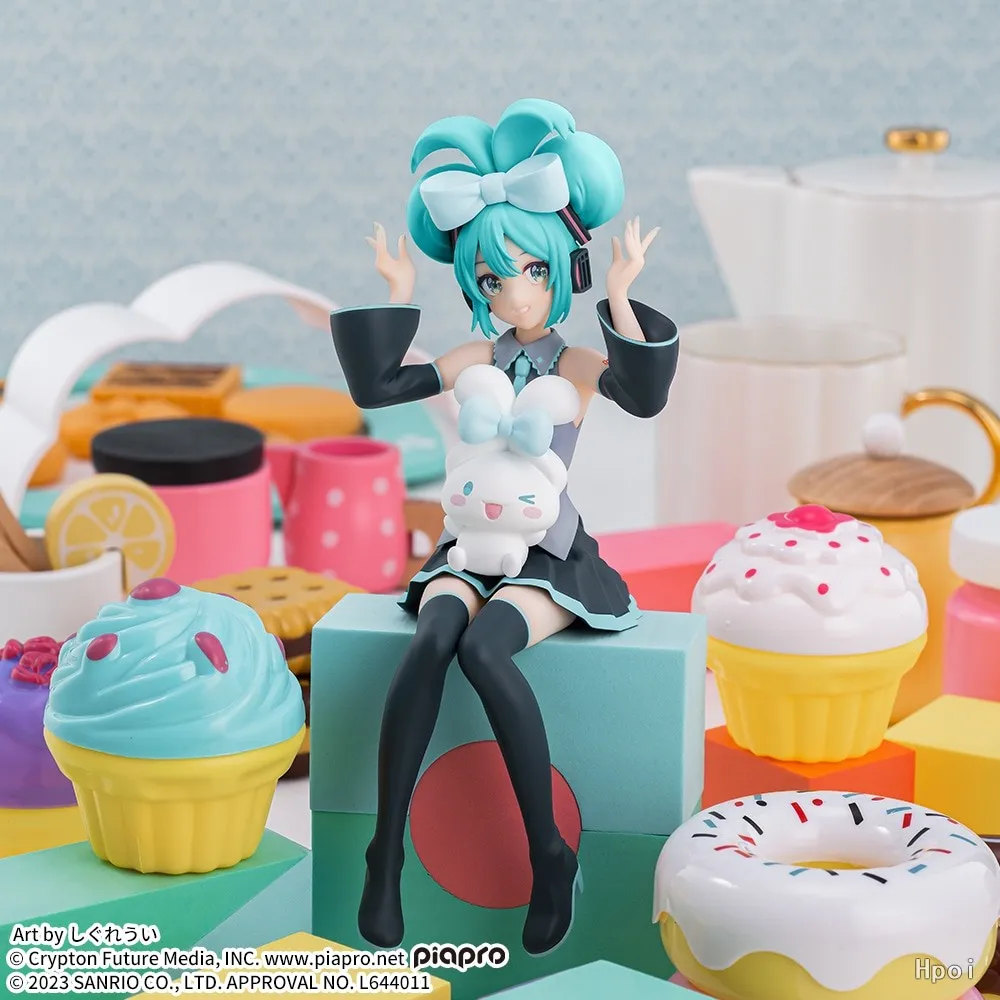 Hatsune Miku x Cinnamoroll อะนิเมะ16ซม. รูปแบบอุปกรณ์ต่อพ่วงตกแต่งสำหรับเด็กของขวัญน่ารัก
