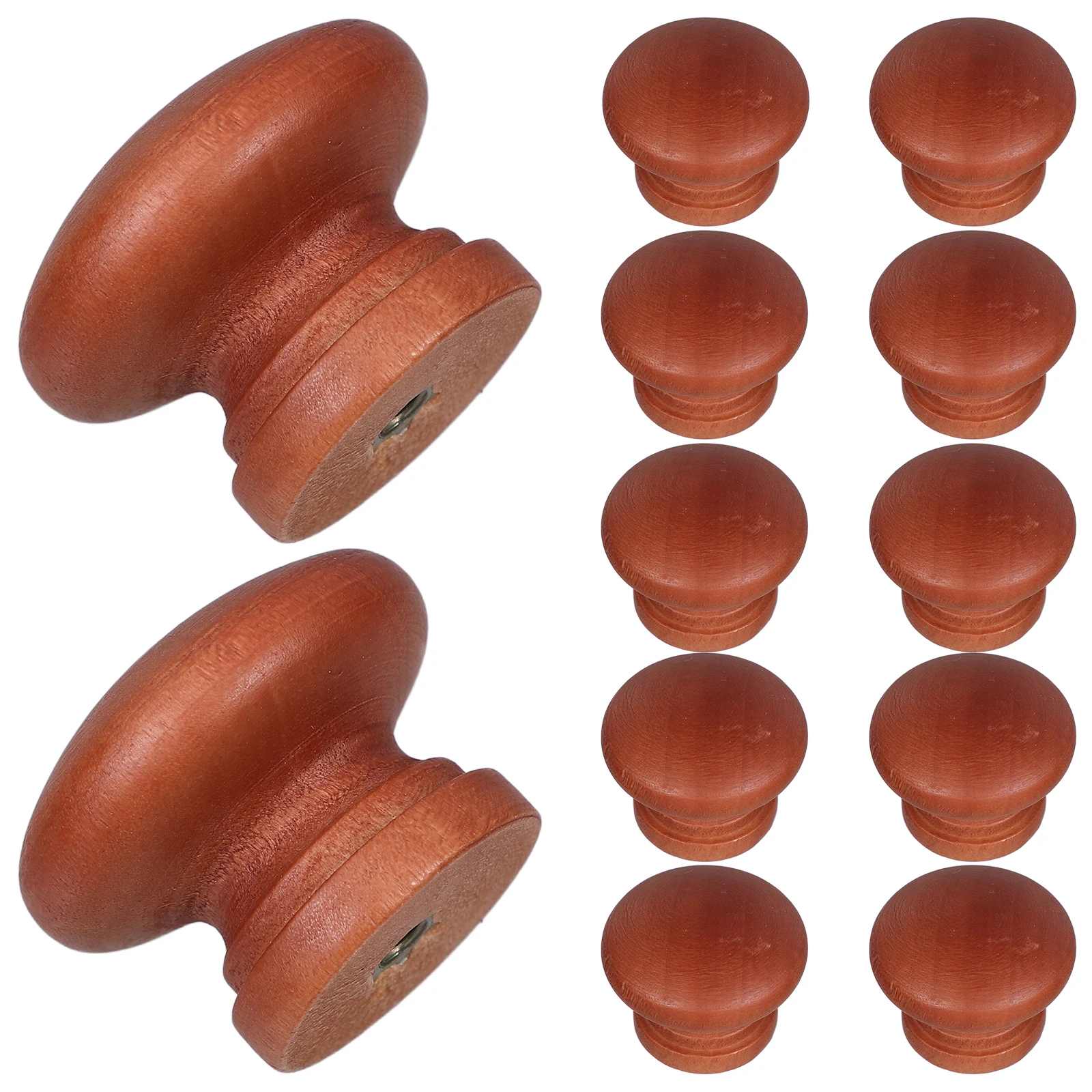 

12Pcs Wooden Knobs for Drawers Mushroom Style Cabinet Handles All Decor Easy Screw Mounting Unique Cabinet Knobs
