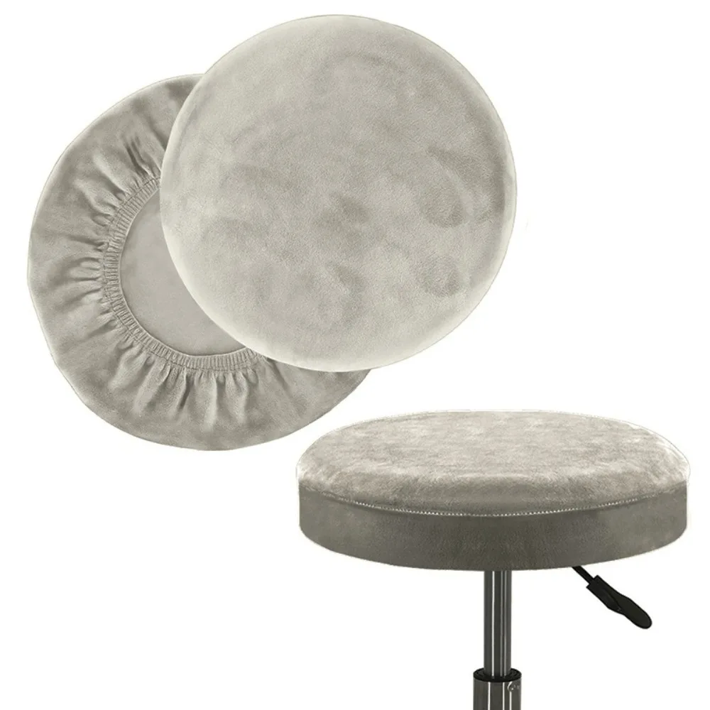 Protector Washable Thick-fiber chair cover Elastic Removable Bar Stool Cover Easy Clean Fitted Round Stool Cover Coffee Shop