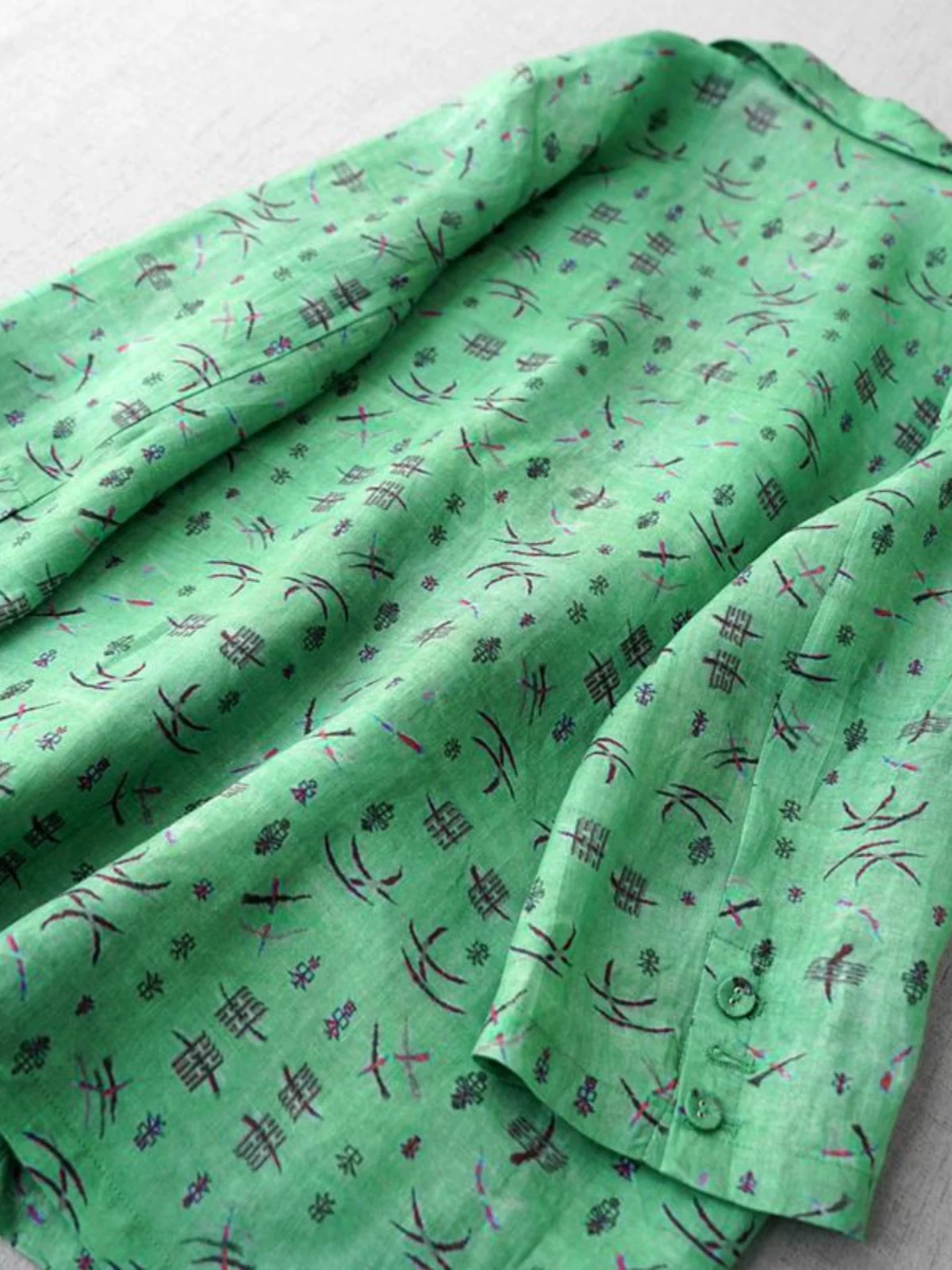 الكتان الأزهار طباعة مفتوحة سترة البدلة Jaet المرأة عارضة Sle ort حجم الصيف وصول جديد أعلى تخفيف Faion #4