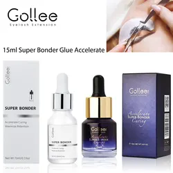 Gollee Eyelashes Extension Glue Super Bonder 15ml Fixing Agent Lasting Help lashes adhesive for Eyelash Quick Adhesive makeup