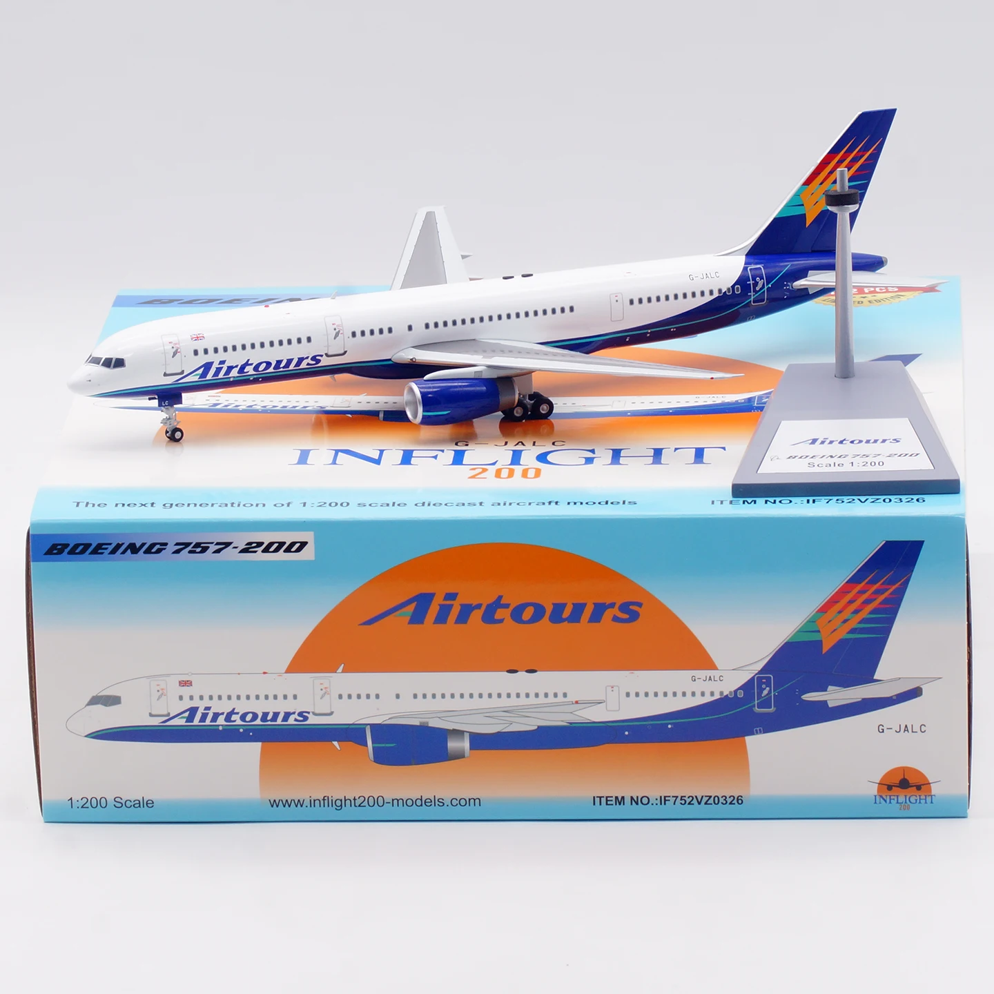 

IF752VZ0326 Alloy Collectible Plane Gift INFLIGHT 1:200 Airtours International Boeing B757-200 Diecast Aircraft Jet Model G-JALC