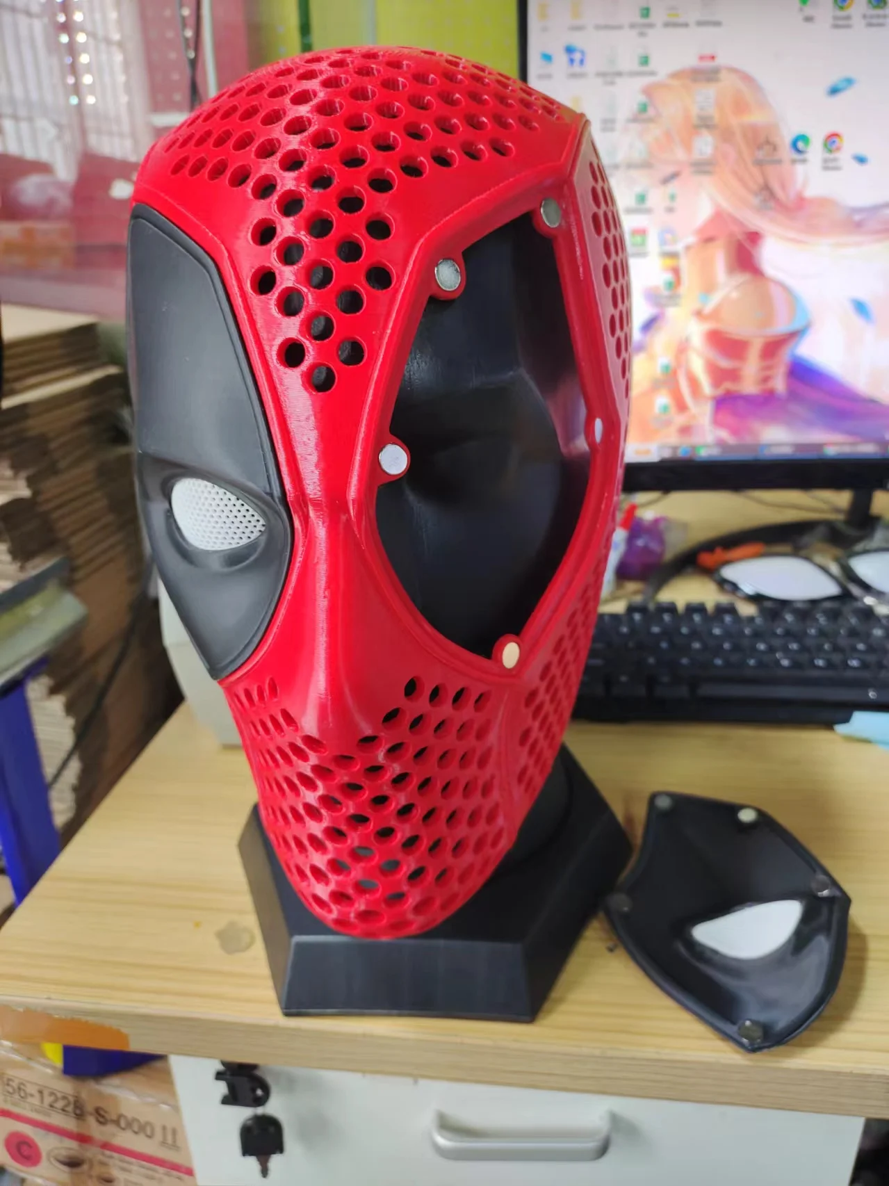 Marvel Deadpool Faceshell with 1 Pair Eyes for Mask | Deadpool Inner Lining Plastic Model Shell