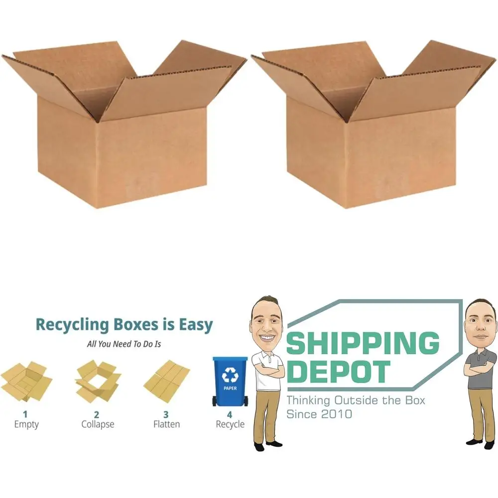 

100-Pack 6x6x4 Inches Corrugated Cardboard Boxes for Shipping, Packing, and Moving