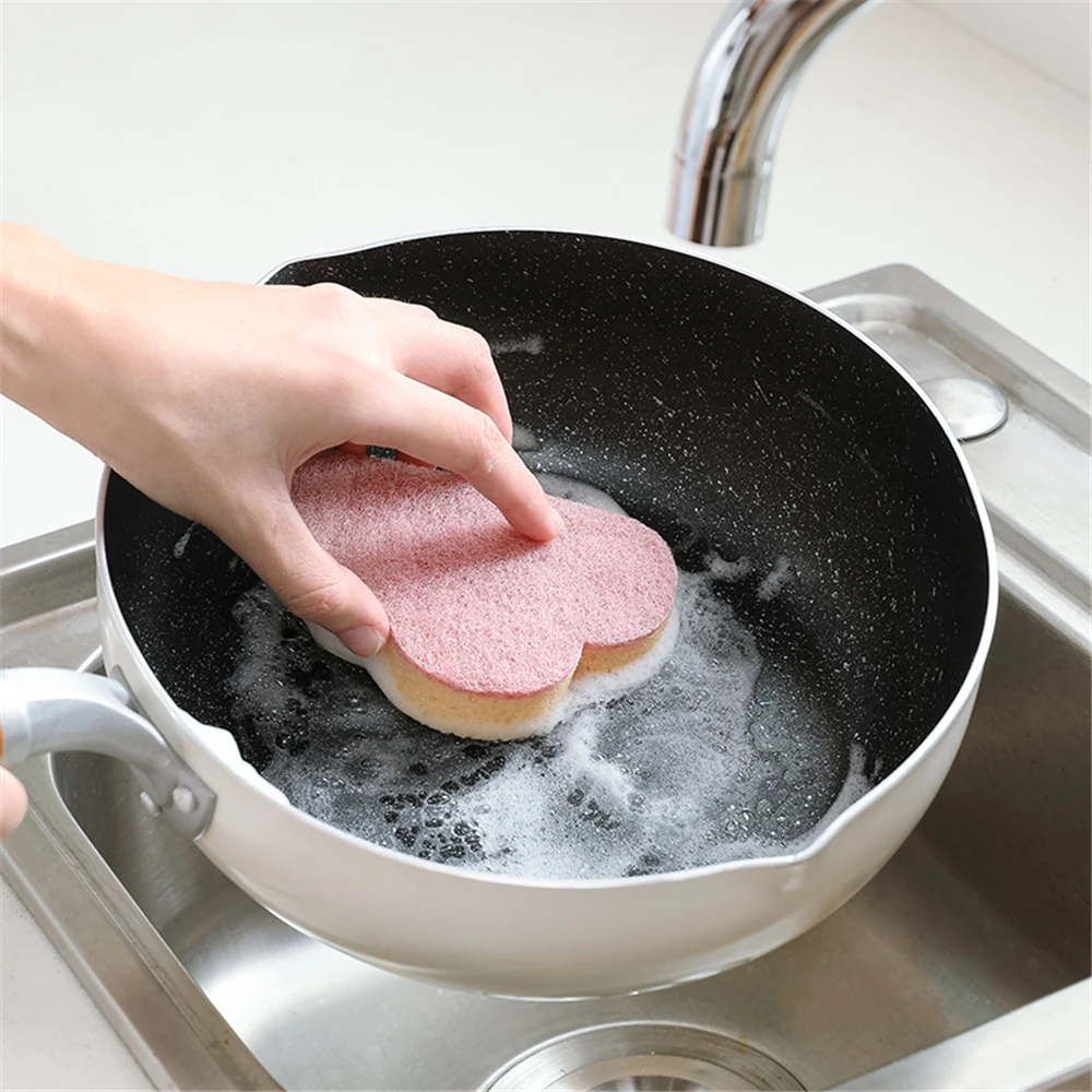 4PCS Kitchen Creative Multi-functional Cloud Sponge Washing Cloth Car  Glass Decontamination Pads Sponges  Strong