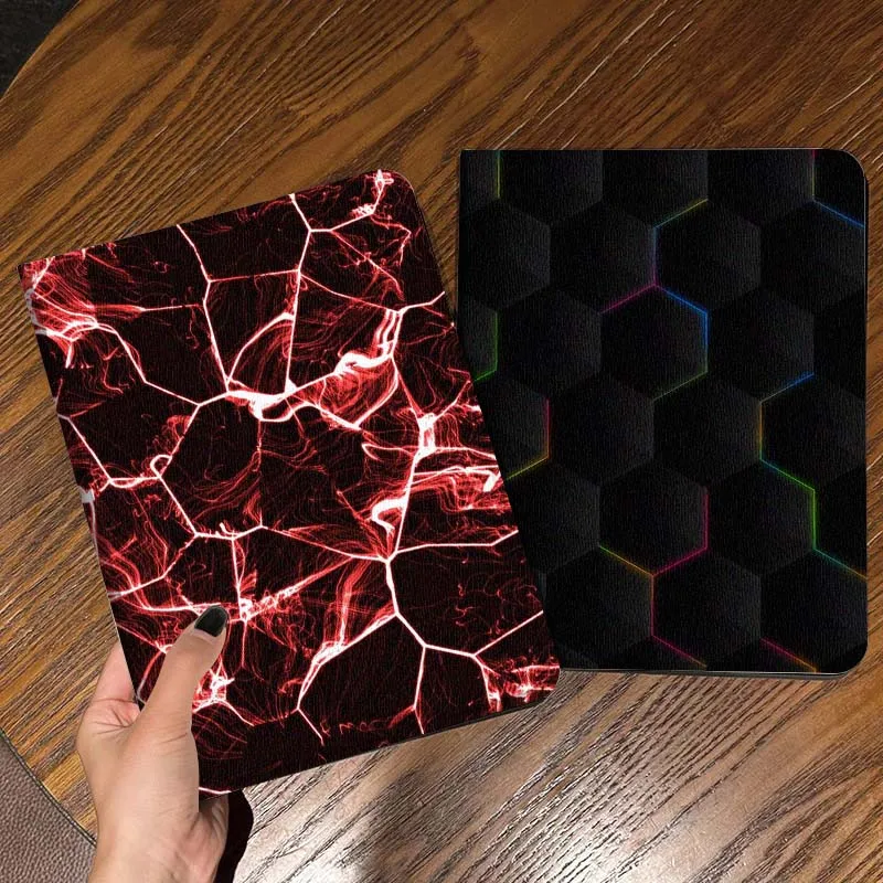 

Cracked Red Pattern Design Tablet Case For Apple iPad Air Pro mini 1 2 3 4 5 6 7 8 9 11 M2 M3 M5 M4 5th 6th 7th 10th 11th Gift