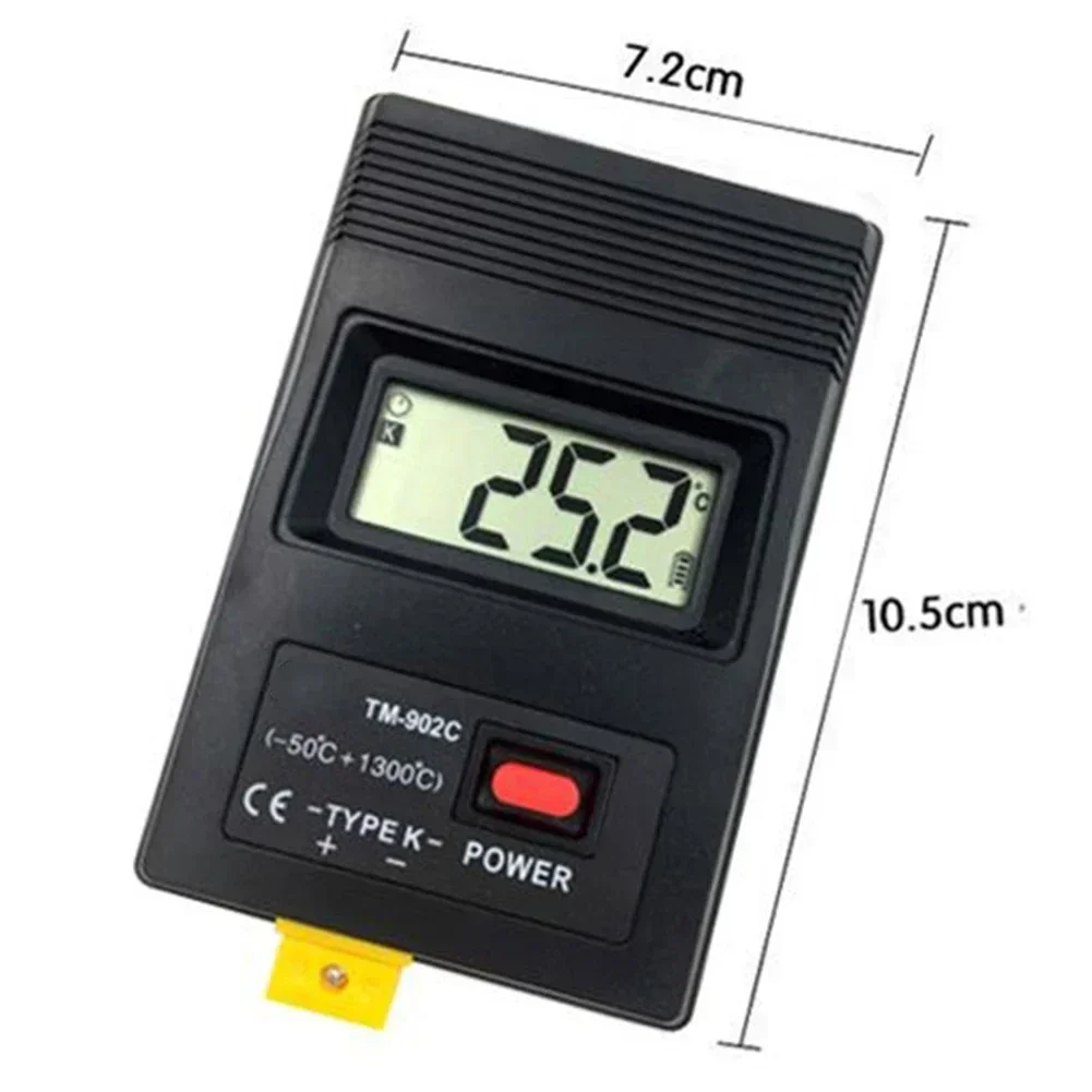 1PC TM-902C Portable K-Type LCD Digital Thermometer With Thermocouple Probe For Industrial Gas Liquid Semi-Solid Measurement