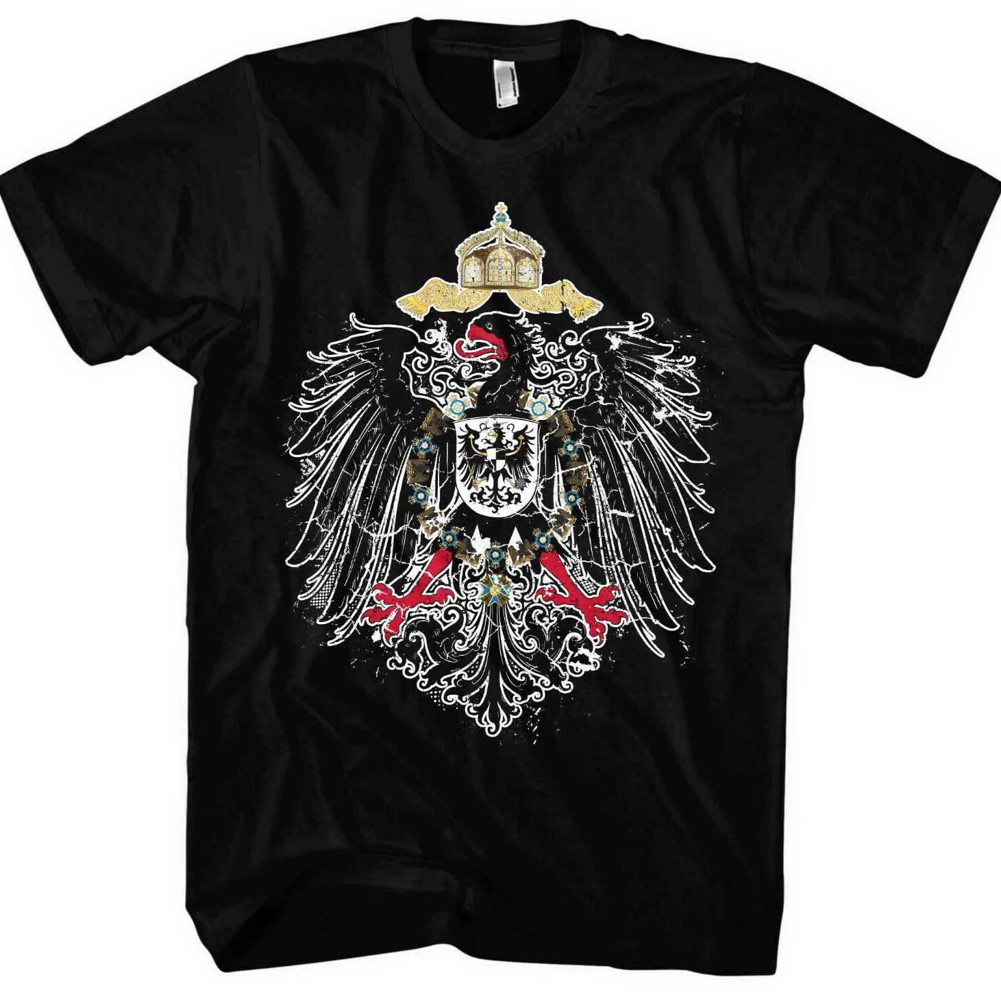 

Germany Emperor Coat of Arms Prussia Empire Black Hawk Emblem T Shirt. Short Sleeve 100% Cotton Casual T-shirts Loose Top S-3XL