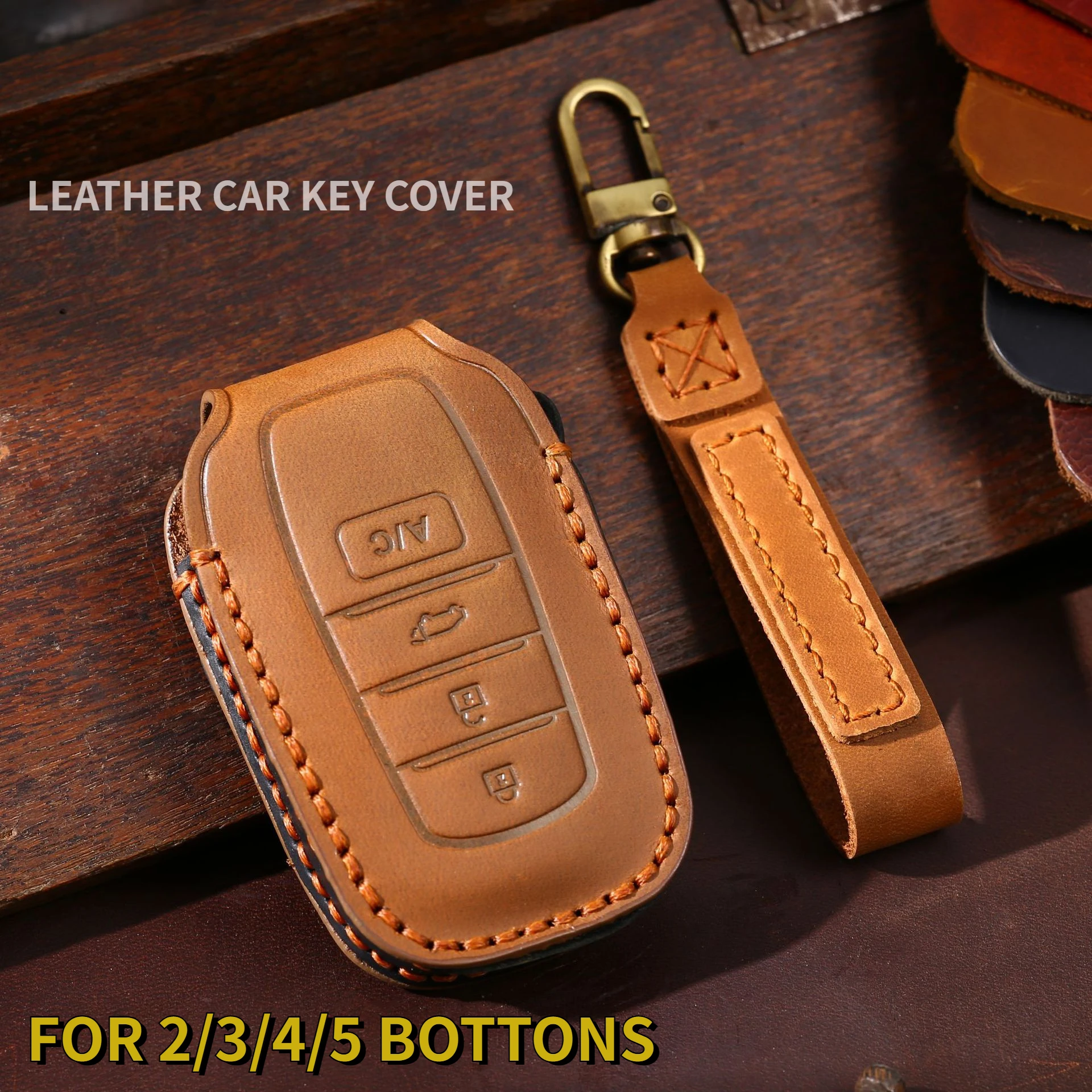 Leather Car Key Case Cover for Toyota Land Cruiser Prado Crown TLK 200 Yaris Cross Hilux Innova Fortuner Camry RAV4 Venza SIENNA