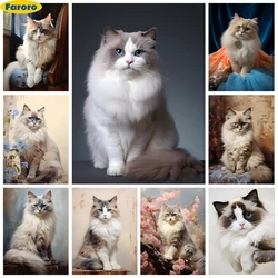 Ragdoll Cat 5D Diamond Painting Cute Cat illustration Diy Diamond Embroidery Cross Stitch Handmade Mosaic Mural Home Wall Decor