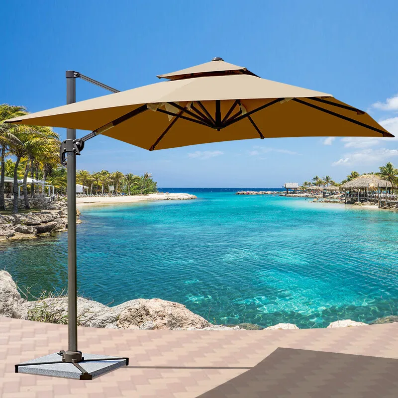 High Quality Adults Patio Space Leisure Style Pongee Material Garden Parasol Umbrella Promotional Sun Beach Umbrella