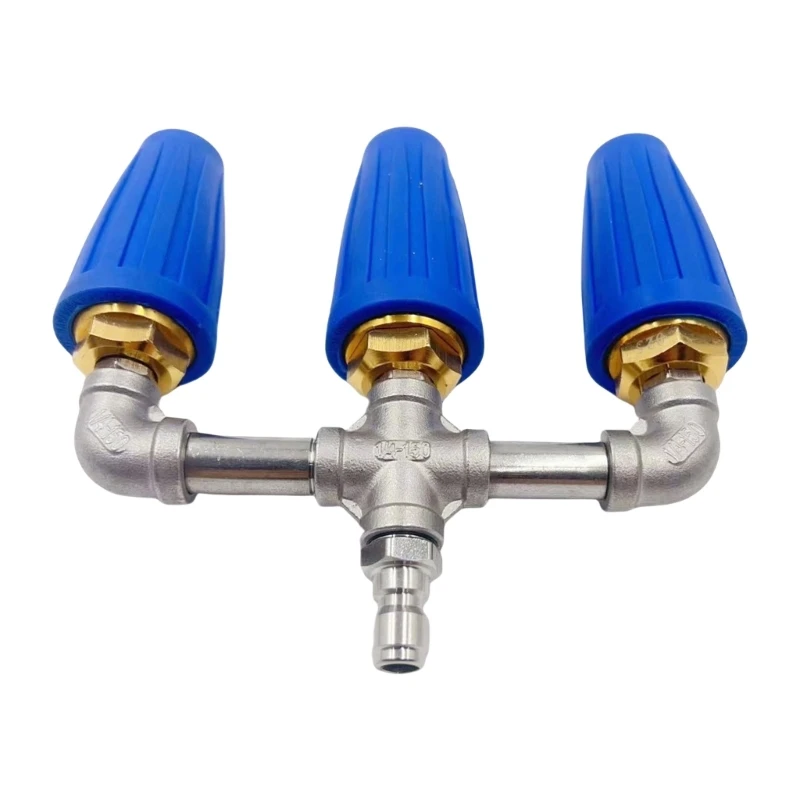360°Rotating Triple Turbos Nozzle for Highly Pressure Washers Efficient Cleaning Aid Increases WaterFlow Sprayed Out