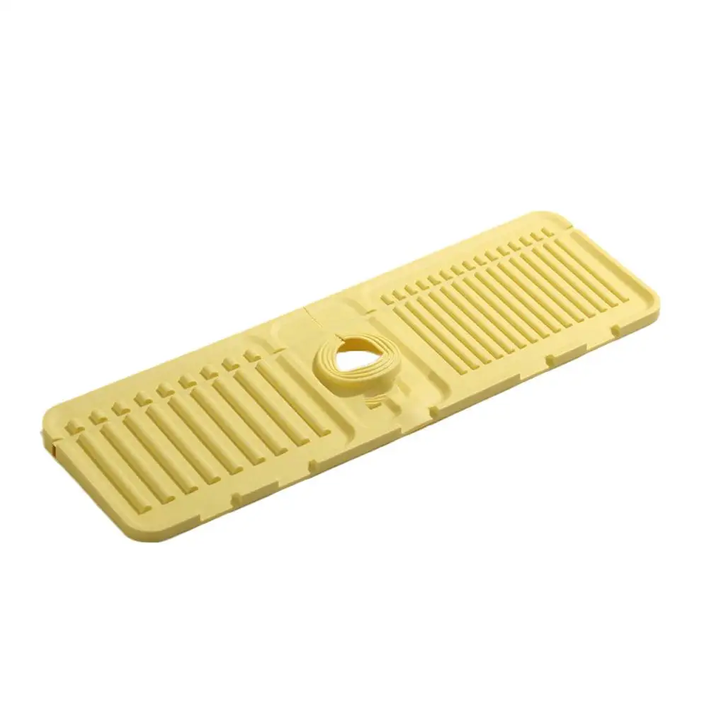 Kitchen Silicone Faucet Mat Water Ripples Faucet Water Pad Splash Sink Large Protector Bathroom Mat Catcher Countertop H3s4