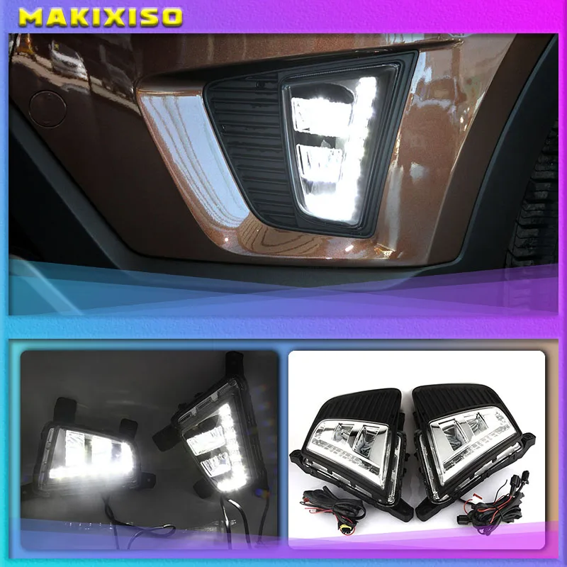 

1 set Car LED Driving DRL Daytime Running Lights Daylight 12V ABS Fog Lamp Cover For Hyundai IX25 Creta 2014 2015 2016