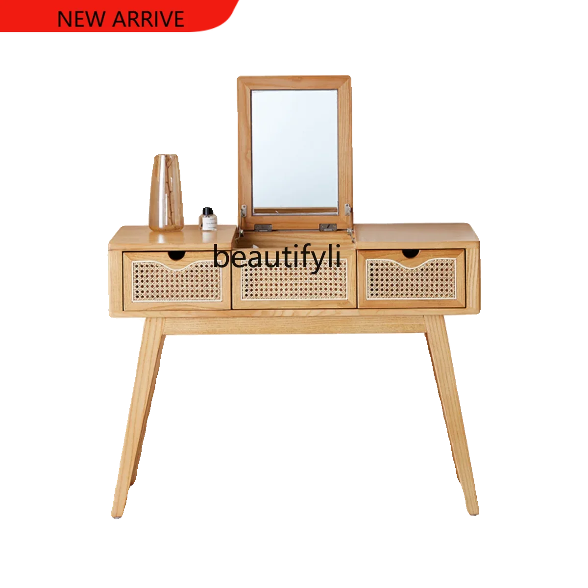 X new Rattan Woven Nordic Dresser Bedroom Misty Style Modern Simple and Natural Real Rattan Bed & Breakfast Makeup Table