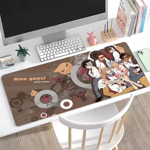 Classic Anime S-Soul Eater XXL Mousepad Large Anti-Slip Mouse Pad Stitched Edges Mat Durable Desk Laptop Gaming​ Keyboard Pad