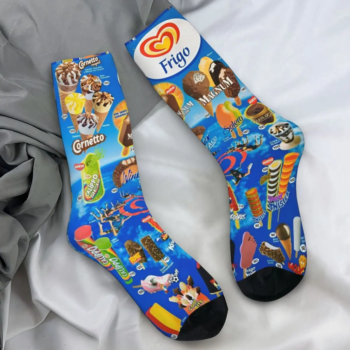 Sweet Ice Cream Socks British Trendy Stockings Unisex Men Warm Soft Outdoor Sports Socks Spring Pattern Anti Skid Socks