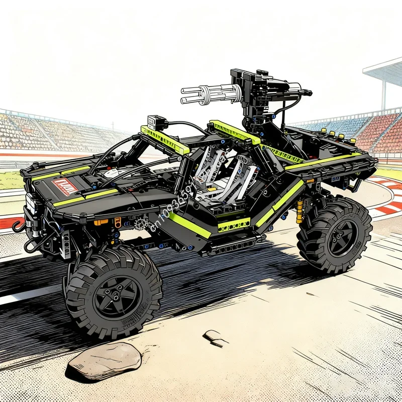 

1839pcs MOC Halo Warthog Technical Model Building blocks Christmas gift Construction toy idea Education Brick Kids Birthday