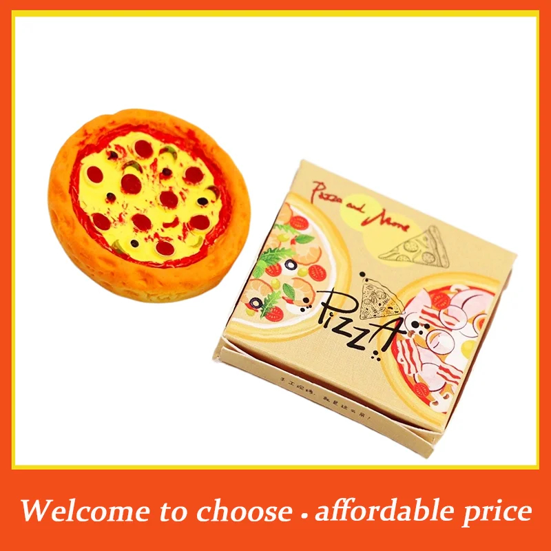 

*TH 1Set Kitchen Food Decor Toy Doll House Accessories Kids Pretend Play Toys 1:12 Dollhouse Mini Pizza with Packing Box Model